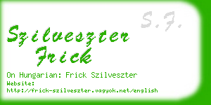 szilveszter frick business card